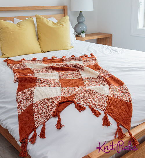 Cotton Plaid Throw|Blanket MK pattern